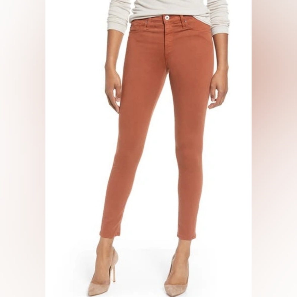 AG Adriano Goldschmied Farrah High Waist Ankle Skinny Jeans In Brick Dust 33R